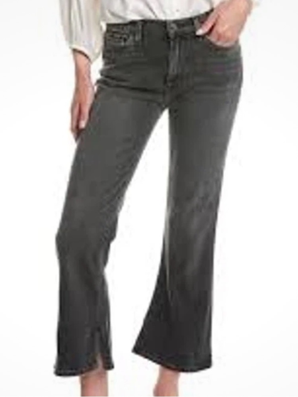 Hudson Jeans Blaire High-Rise Bootcut Crop Jeans - Black Demitria